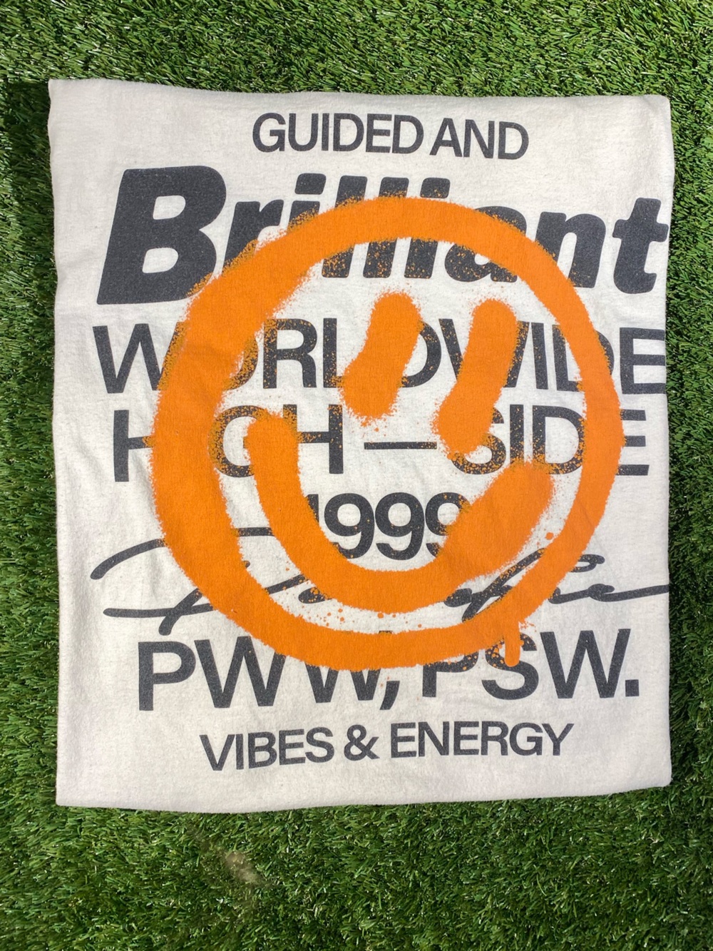 Brilliant Guided and Vibes & Energy Orange Graphic t-shirt